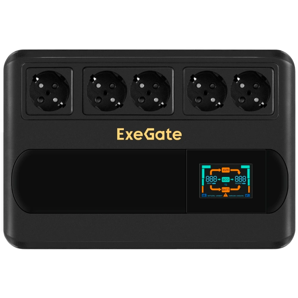 ИБП + батарея ExeGate NEO Smart BU-1000.LCD.AVR.5SH.RJ.USB - EX298095RUS - фото 2