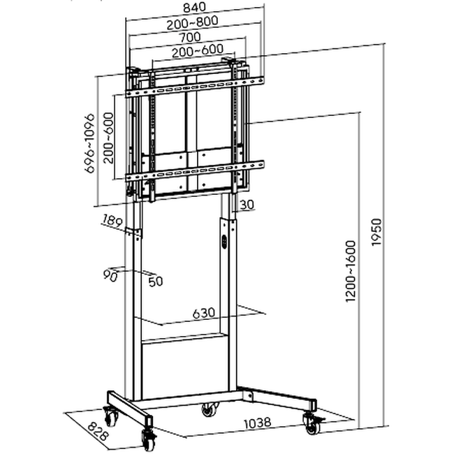 Мобильная стойка FIX HAW400E-90FS - фото 3
