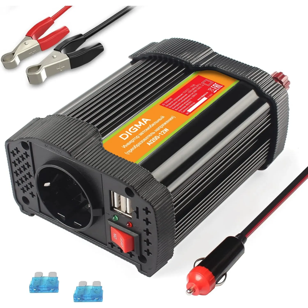 Автомобильный преобразователь напряжения Digma AI200-12W - фото 7