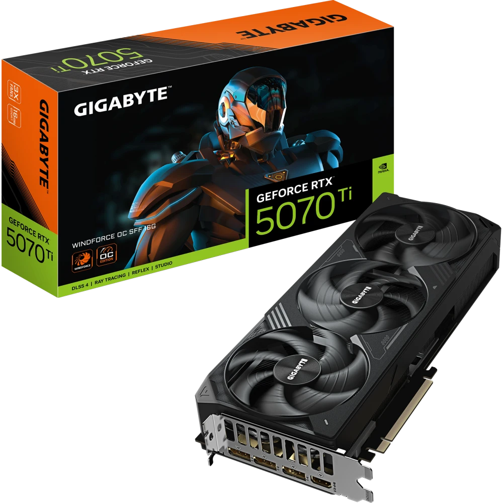 Видеокарта NVIDIA GeForce RTX 5070 Ti Gigabyte WINDFORCE OC SFF 16Gb (GV-N507TWF3OC-16GD) - фото 10