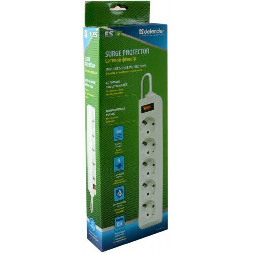 Сетевой фильтр Defender ES White 1.8м - 99481 - фото 2