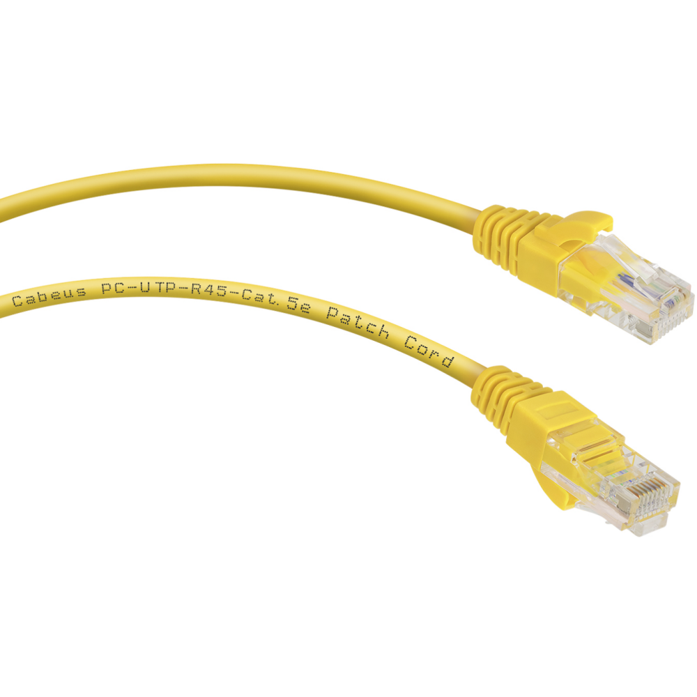 Патч-корд Cabeus PC-UTP-RJ45-Cat.5e-1m-YL, 1м
