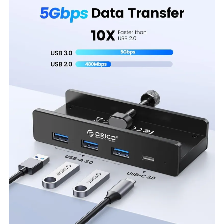 USB-концентратор Orico MH4PC-10-BK-BP Black - ORICO-MH4PC-10-BK-BP - фото 3