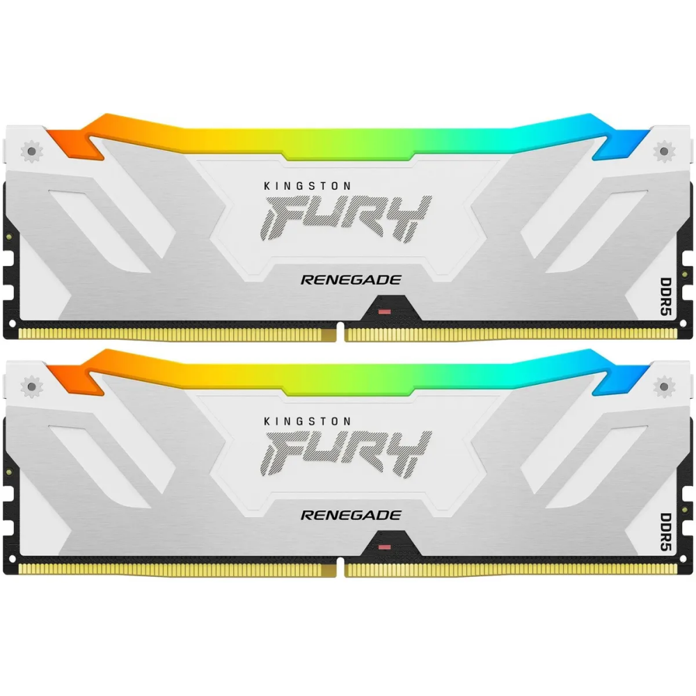 Оперативная память 64GB DDR5 6400MHz Kingston Fury Renegade White RGB (KF564C32RWAK2-64) (2x32GB KIT)