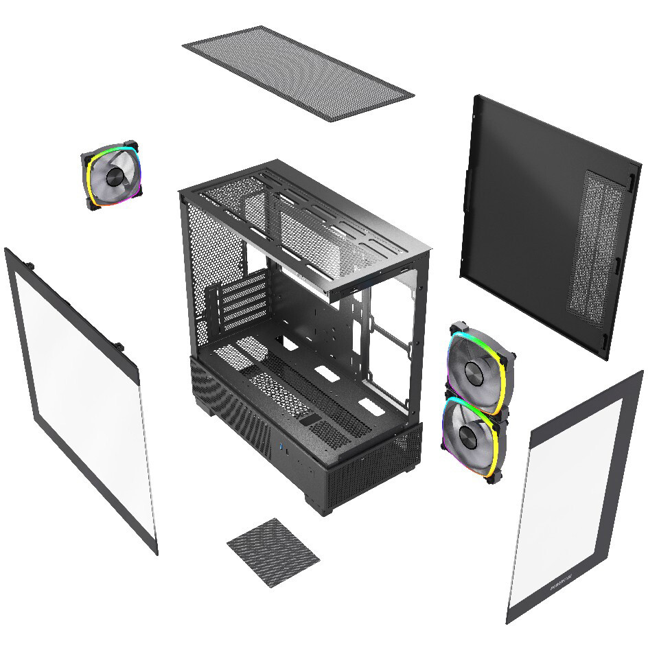 Корпус Powercase Vision Micro M3B Black - CVMMB-A3 - фото 8