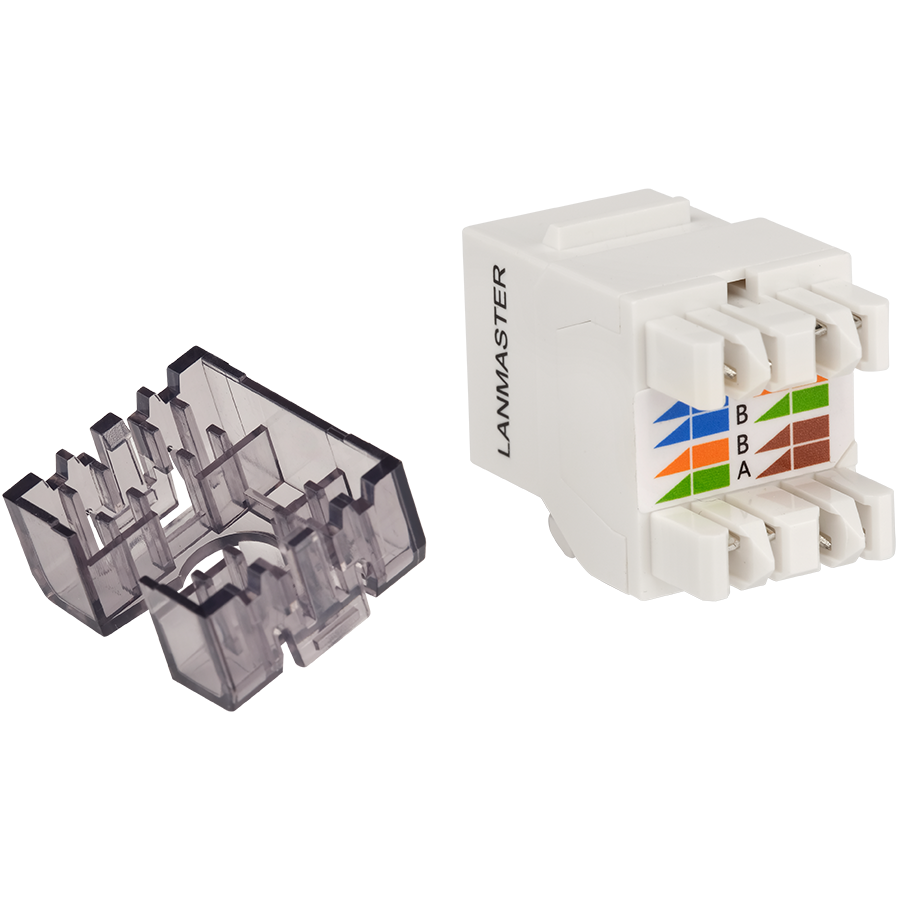 Вставка RJ-45 Lanmaster LAN-OK45U5E/180R-WH - фото 2