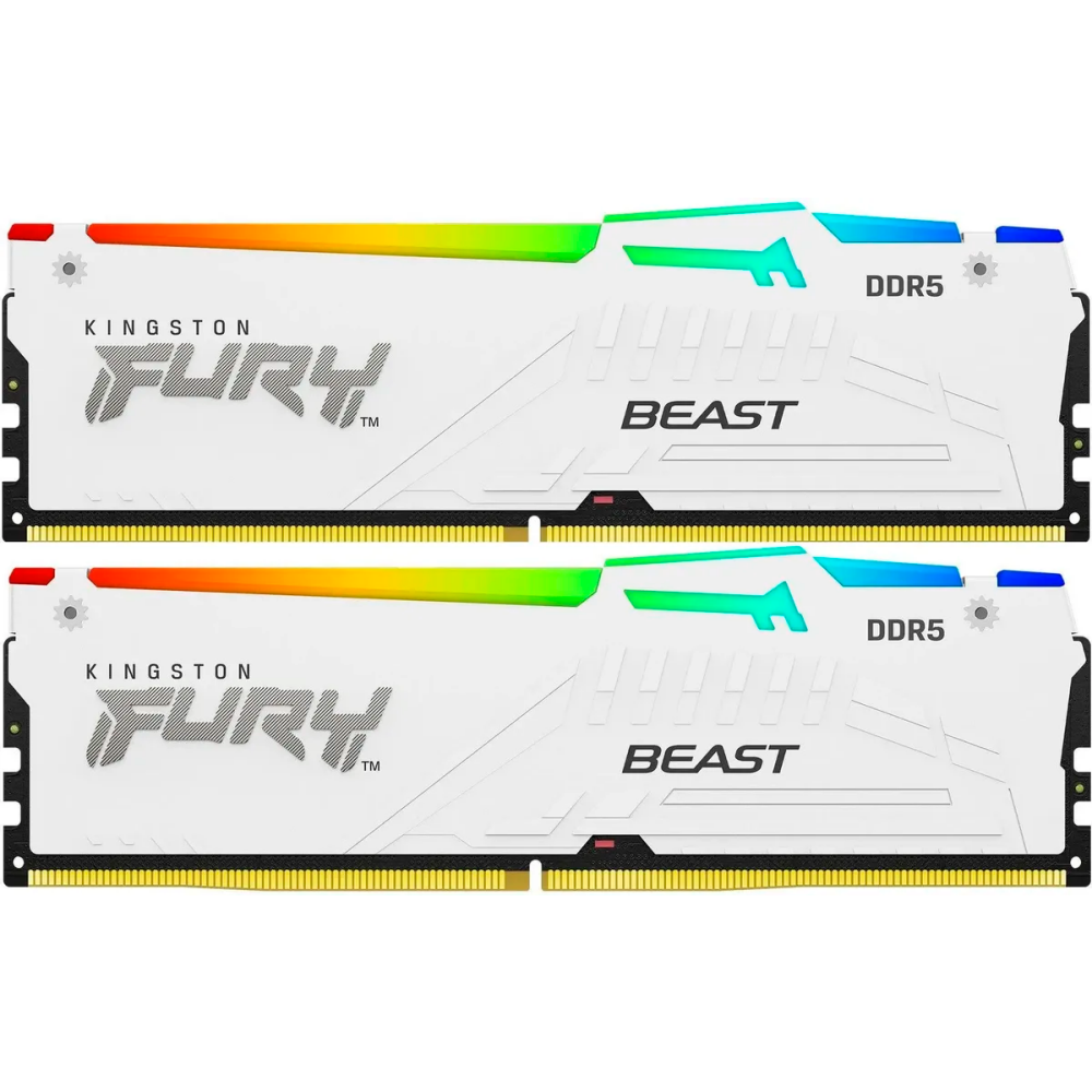 Оперативная память 64Gb DDR5 6400MHz Kingston Fury Beast White (KF564C32BWAK2-64) (2x32Gb KIT)