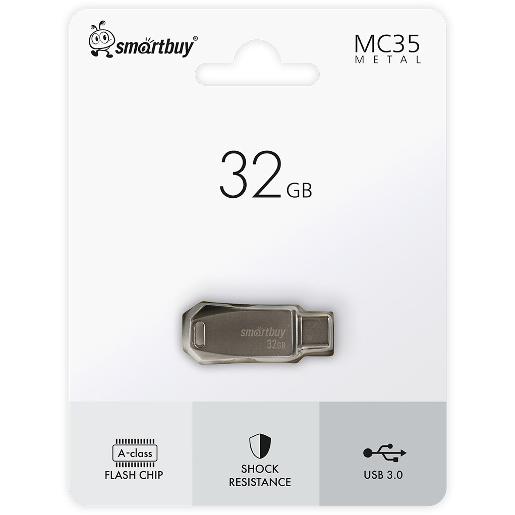 USB Flash накопитель 32Gb SmartBuy MC35 Silver (SB32GBMC35) - фото 3
