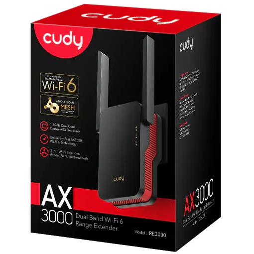Wi-Fi усилитель (репитер) Cudy RE3000 Black - фото 5