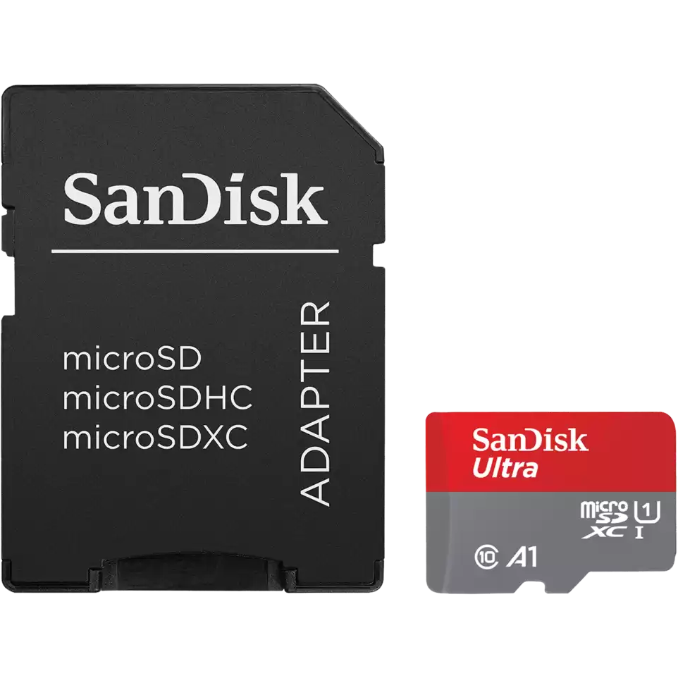 Карта памяти 128Gb MicroSD SanDisk Ultra + SD адаптер (SDSQUAB-128G-GN6MA)