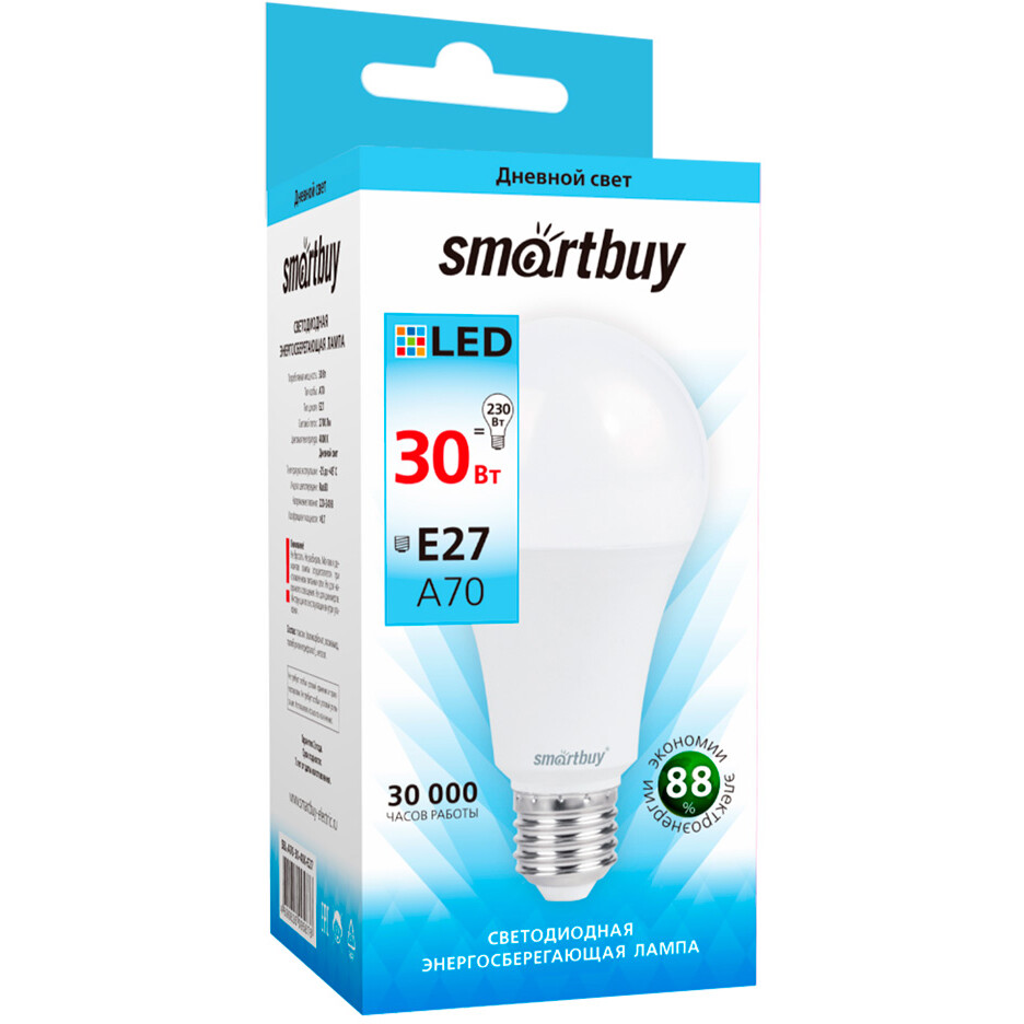 Светодиодная лампочка SmartBuy SBL-A70-30-40K-E27 (30 Вт, E27) - фото 2