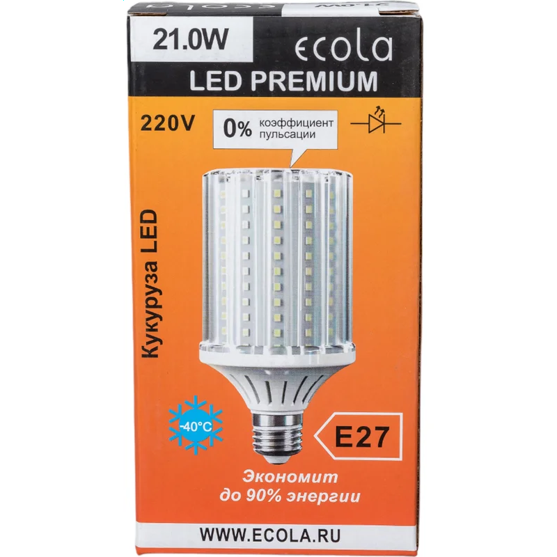 Светодиодная лампочка ECOLA Corn Premium Z7NV21ELC (21 Вт, E27) - фото 6