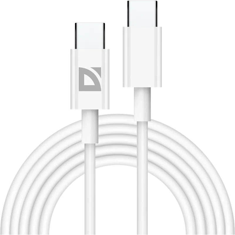 Кабель USB Type-C - USB Type-C, 2м, Defender F182 30W White - 87537