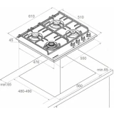 Газовая варочная панель Kuppersberg FG 62 B (6456)