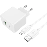 Сетевое зарядное устройство HOCO CS12A Ocean White + MicroUSB Cable (6942007603713)