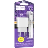 Сетевое зарядное устройство HOCO CS12A Ocean White + MicroUSB Cable (6942007603713)