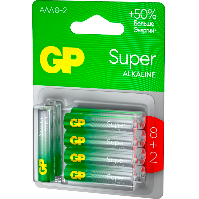 Батарейка GP 24A8/2-2CR10 (AAA, 10 шт.) - 4891199191268/6434 - фото 3