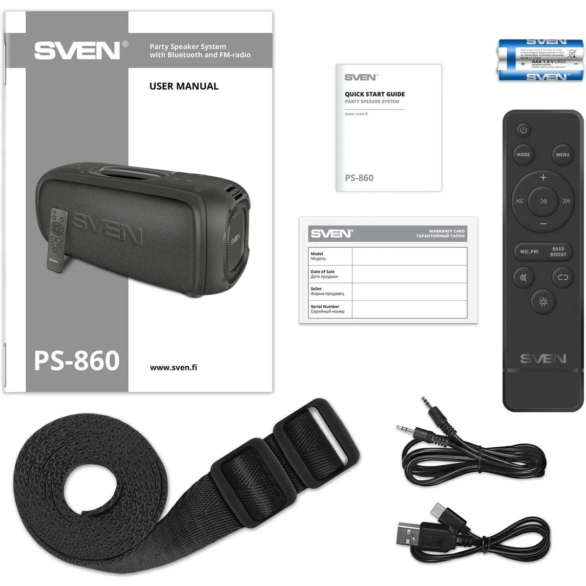 Портативная акустика Sven PS-860 Black - SV-022518 - фото 12