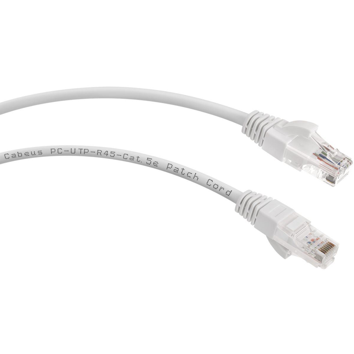 Патч-корд Cabeus PC-UTP-RJ45-Cat.5e-1m-WH, 1м
