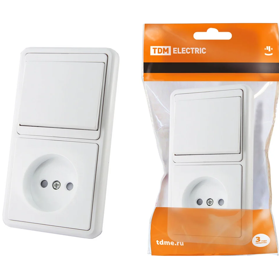 Розетка с выключателем TDM ELECTRIC SQ1813-0004