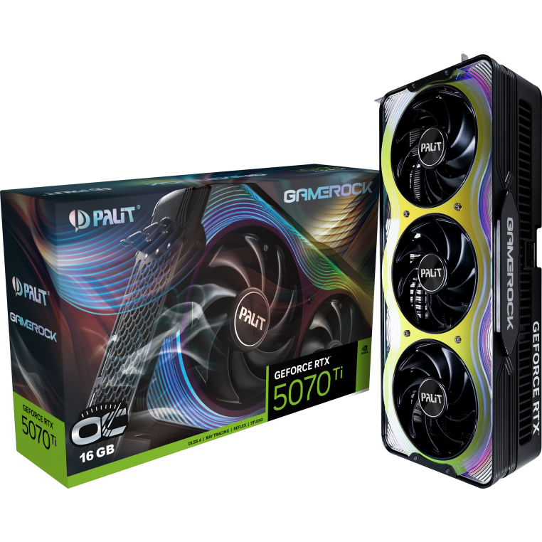 Видеокарта NVIDIA GeForce RTX 5070 Ti Palit GameRock OC 16Gb (NE7507TH19T2-GB2030G) - фото 9