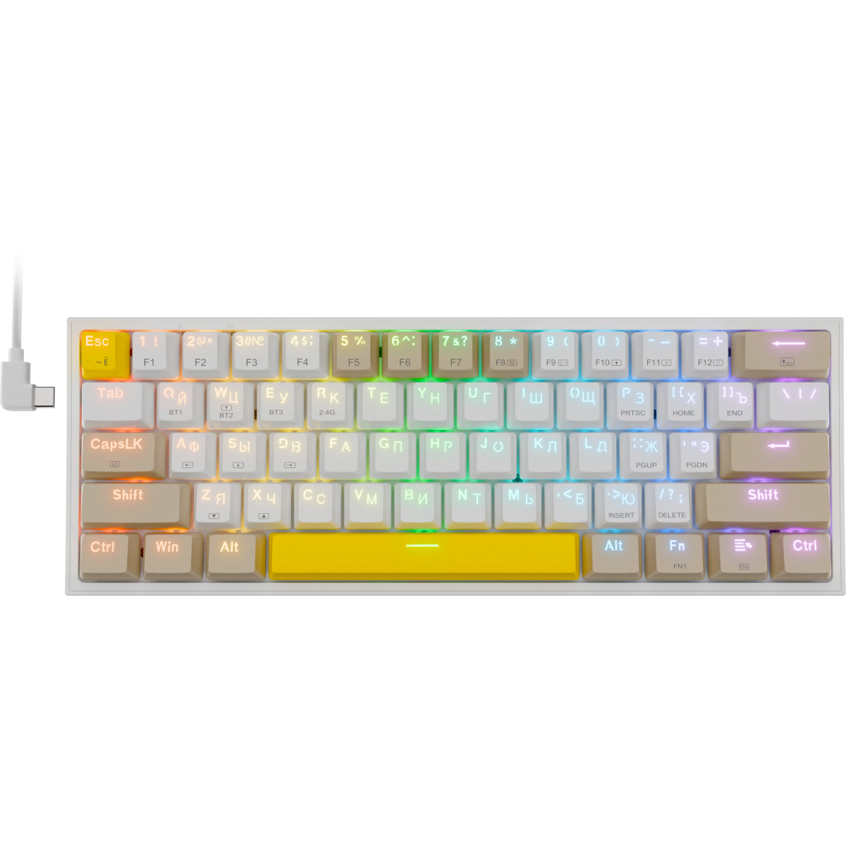 Клавиатура Redragon Fizz Pro Grey/Yellow - 72598