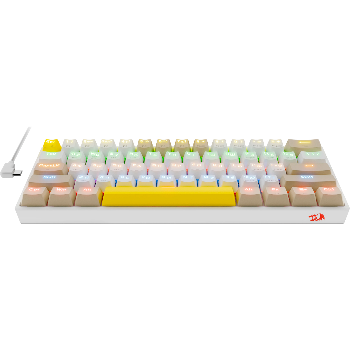 Клавиатура Redragon Fizz Pro Grey/Yellow - 72598 - фото 3