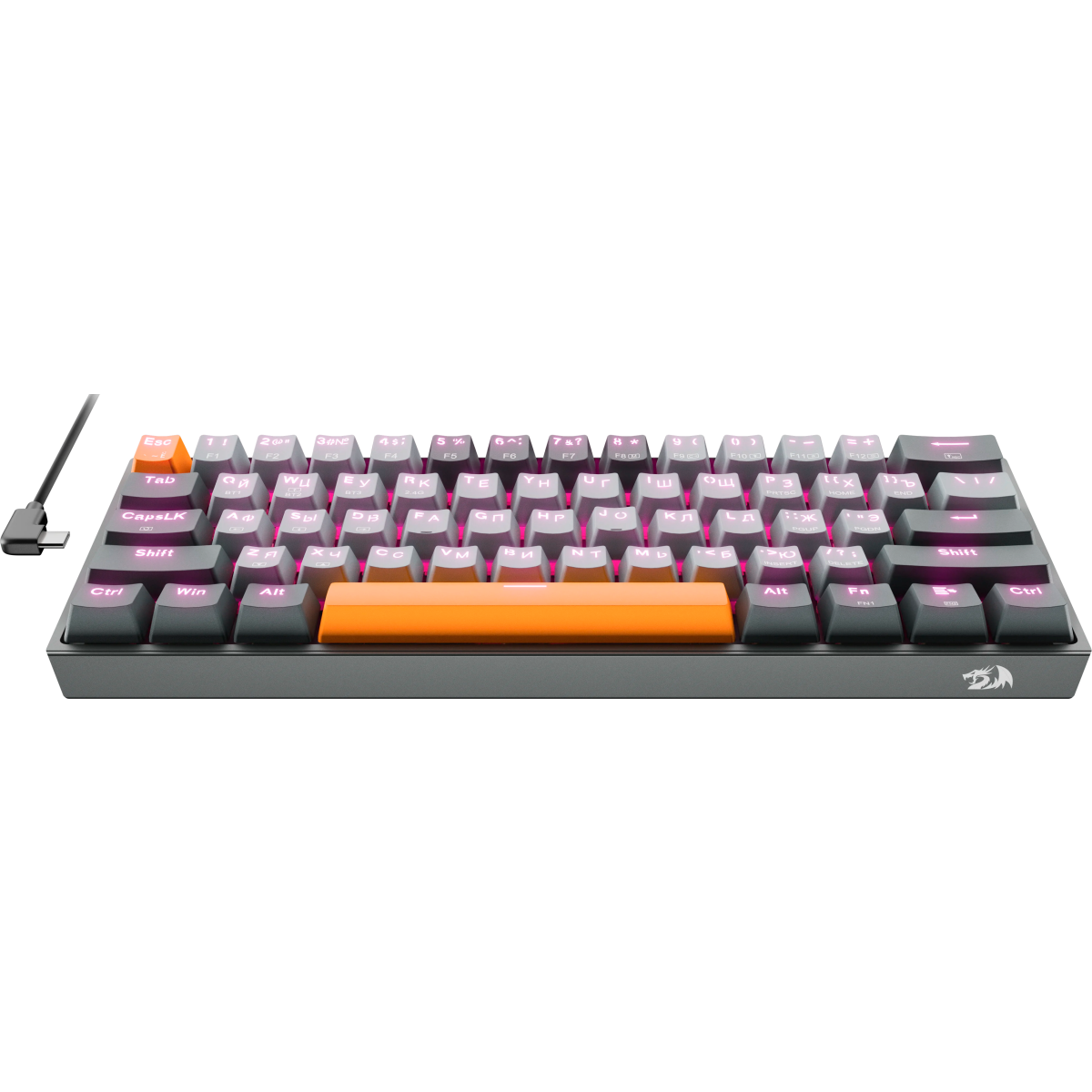 Клавиатура Redragon Fizz Pro Grey/Orange - 72601 - фото 3