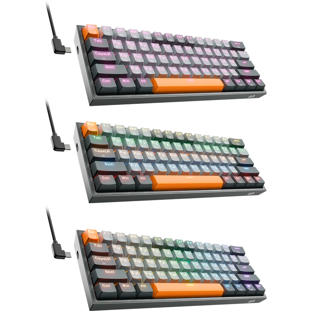 Клавиатура Redragon Fizz Pro Grey/Orange - 72601 - фото 5