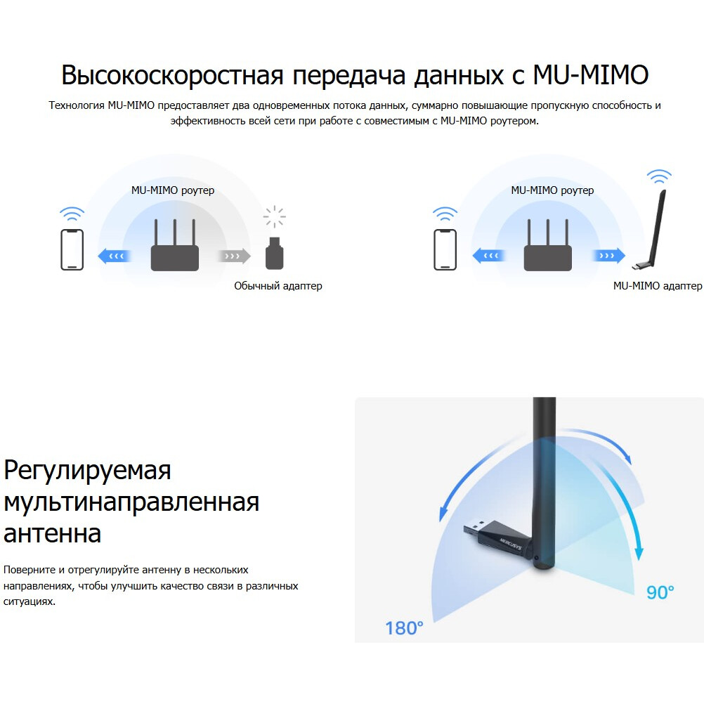 Wi-Fi адаптер Mercusys MA30H - фото 5