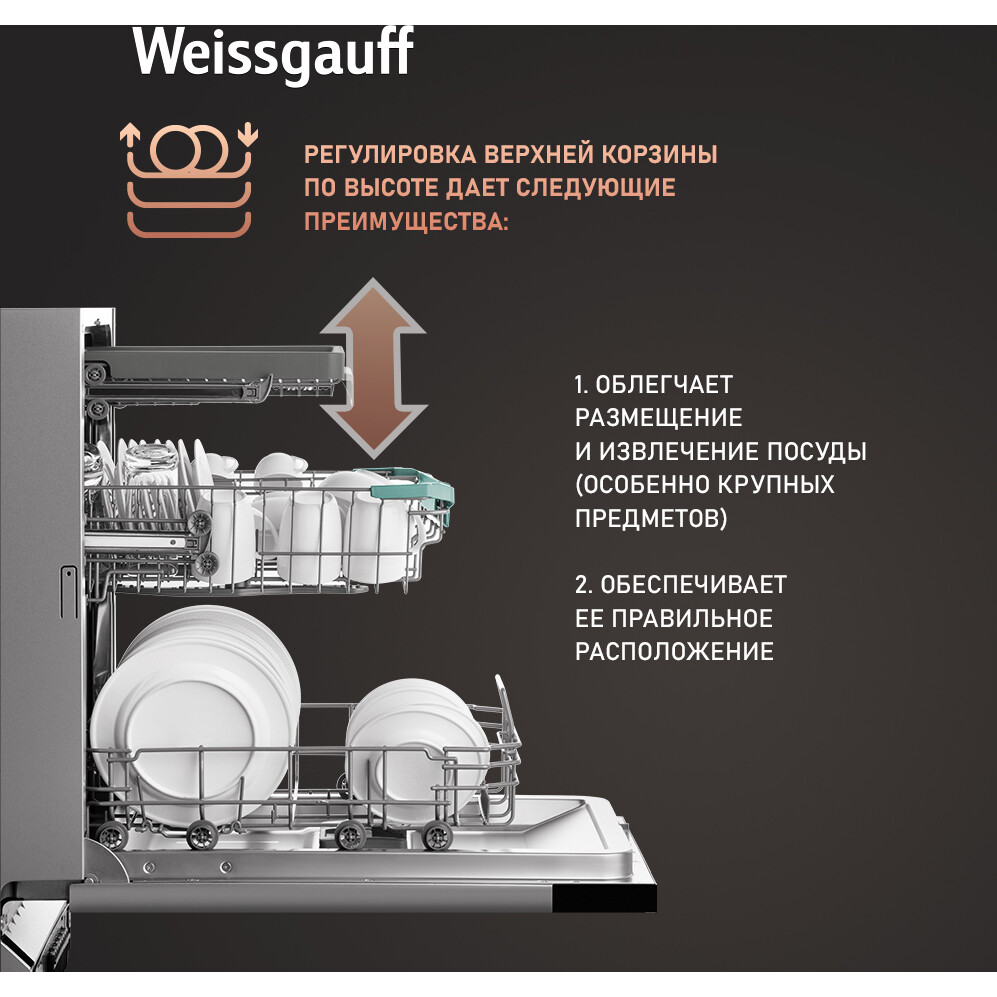 Встраиваемая посудомоечная машина Weissgauff BDW 4536 D - 432979 - фото 17