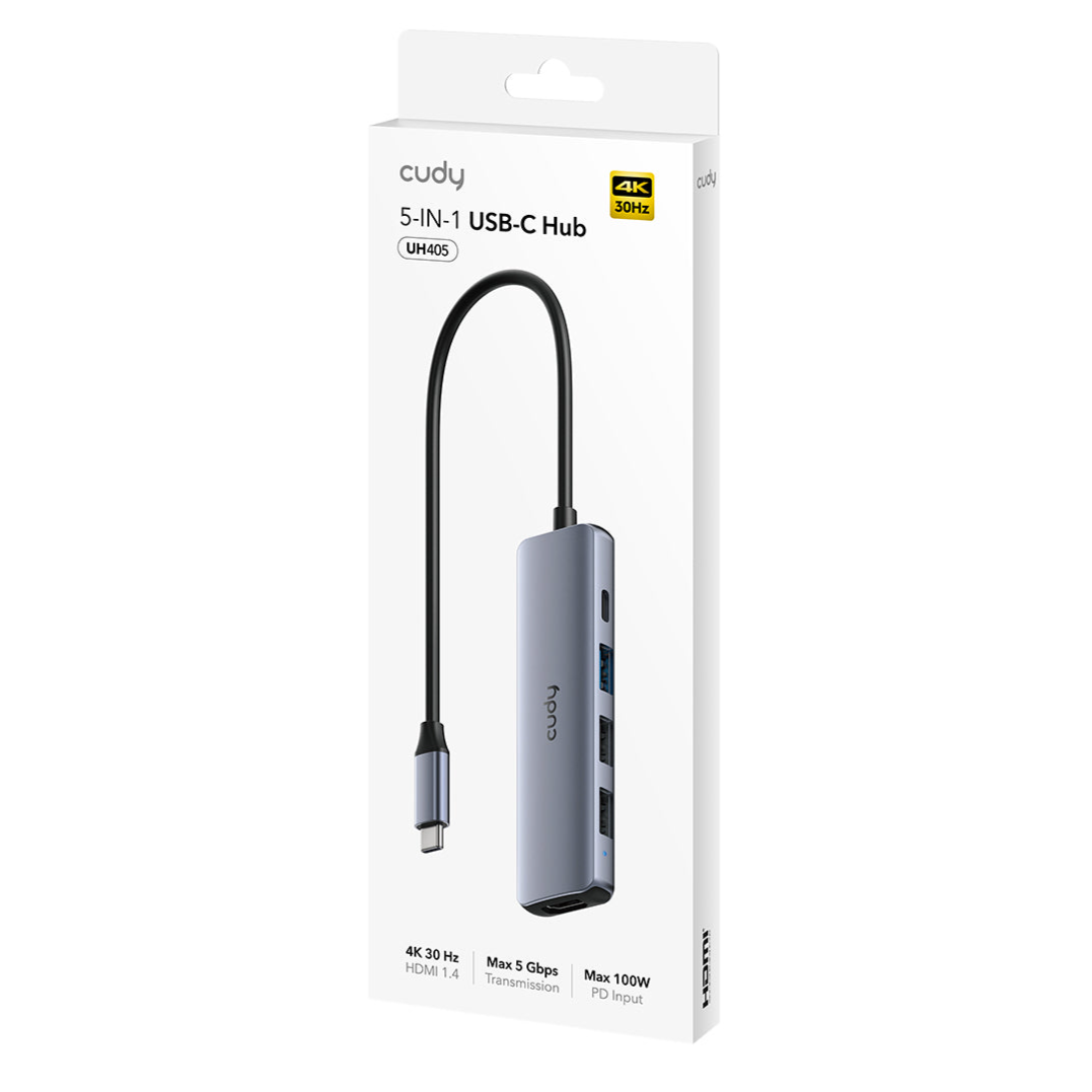 Док-станция Cudy 5-IN-1 USB-C Hub (UH405) - фото 3