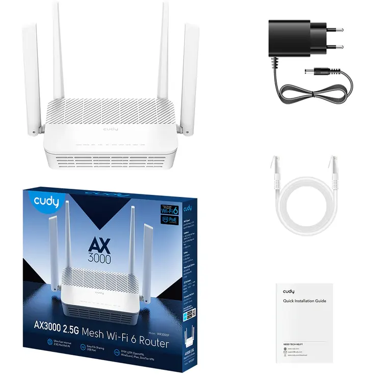 Wi-Fi маршрутизатор (роутер) Cudy WR3000P - фото 3