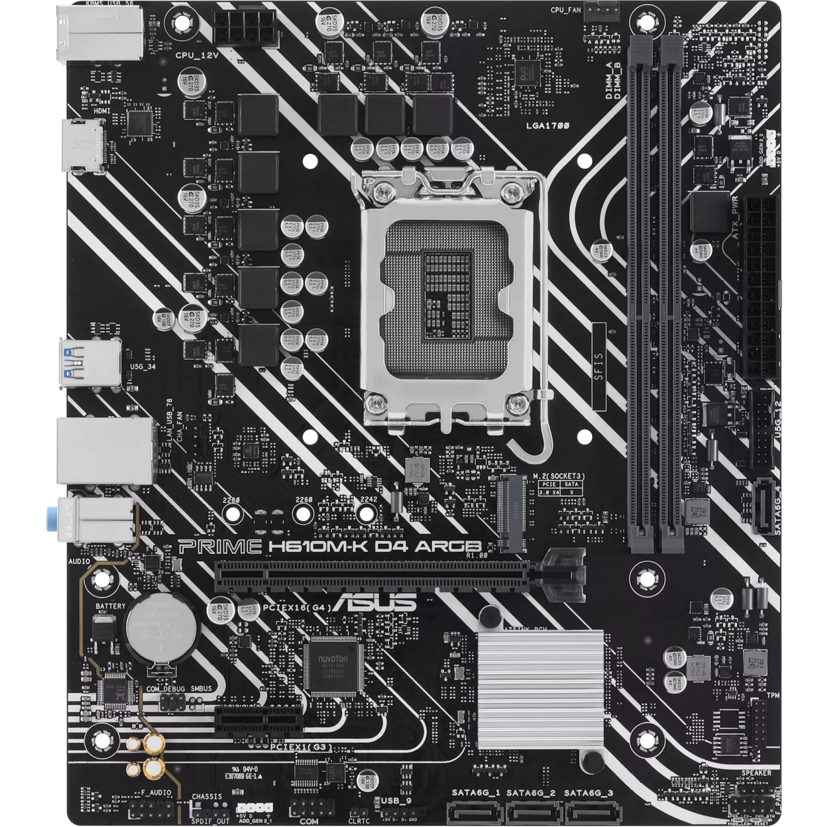 Материнская плата ASUS PRIME H610M-K D4 ARGB