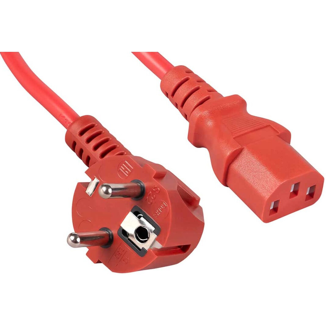 Кабель питания Schuko - C13, 1.8м, Cabeus PC-186-VDE-1.8M-RD