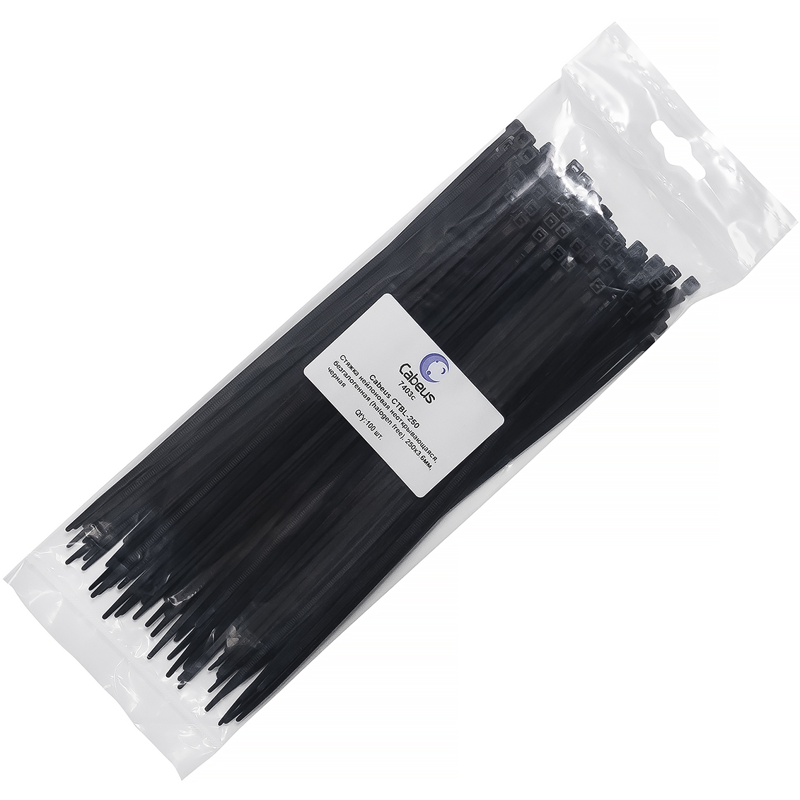 Кабельная стяжка Cabeus CTBL-250, 100 шт. - фото 2