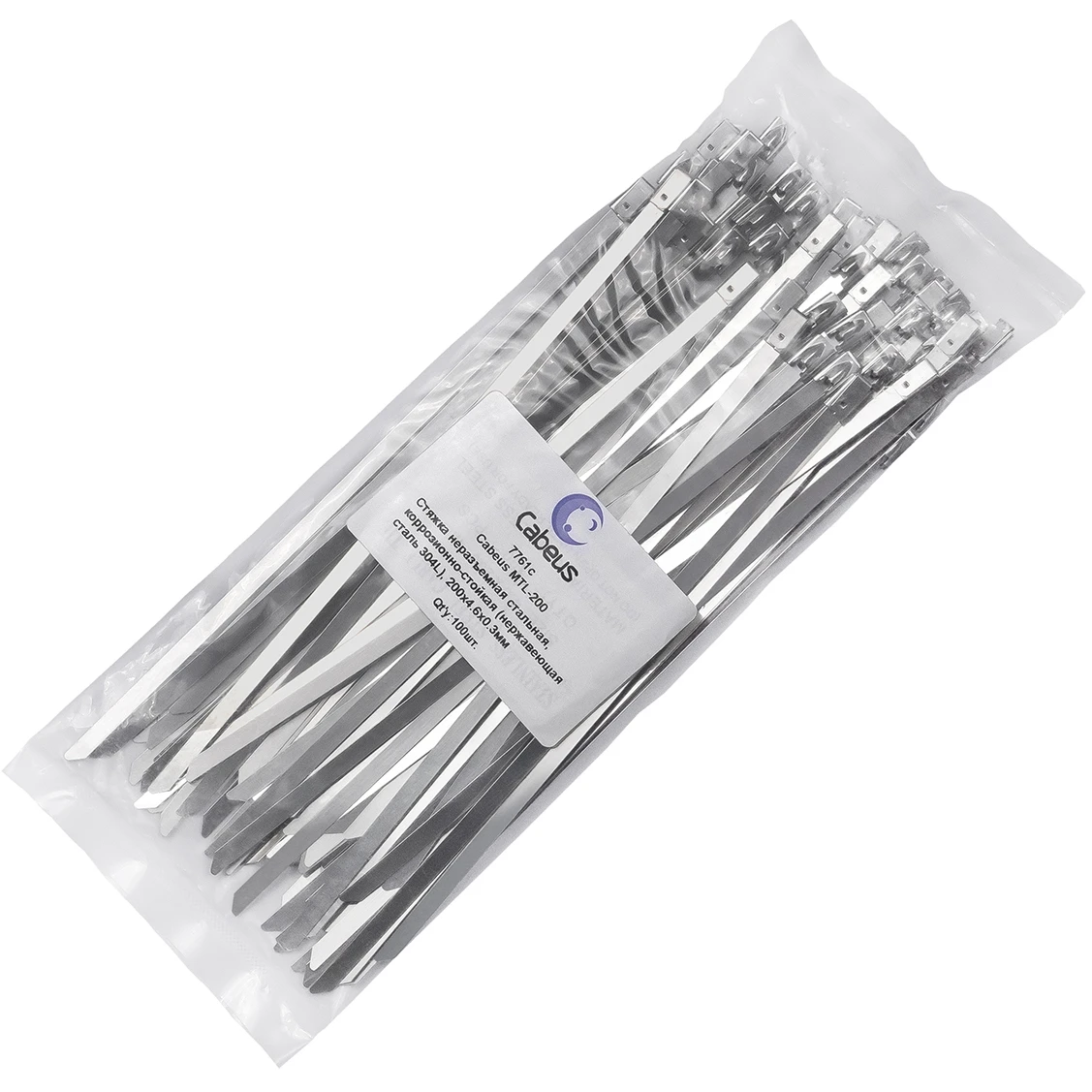 Кабельная стяжка Cabeus MTL-200, 100 шт. - фото 2