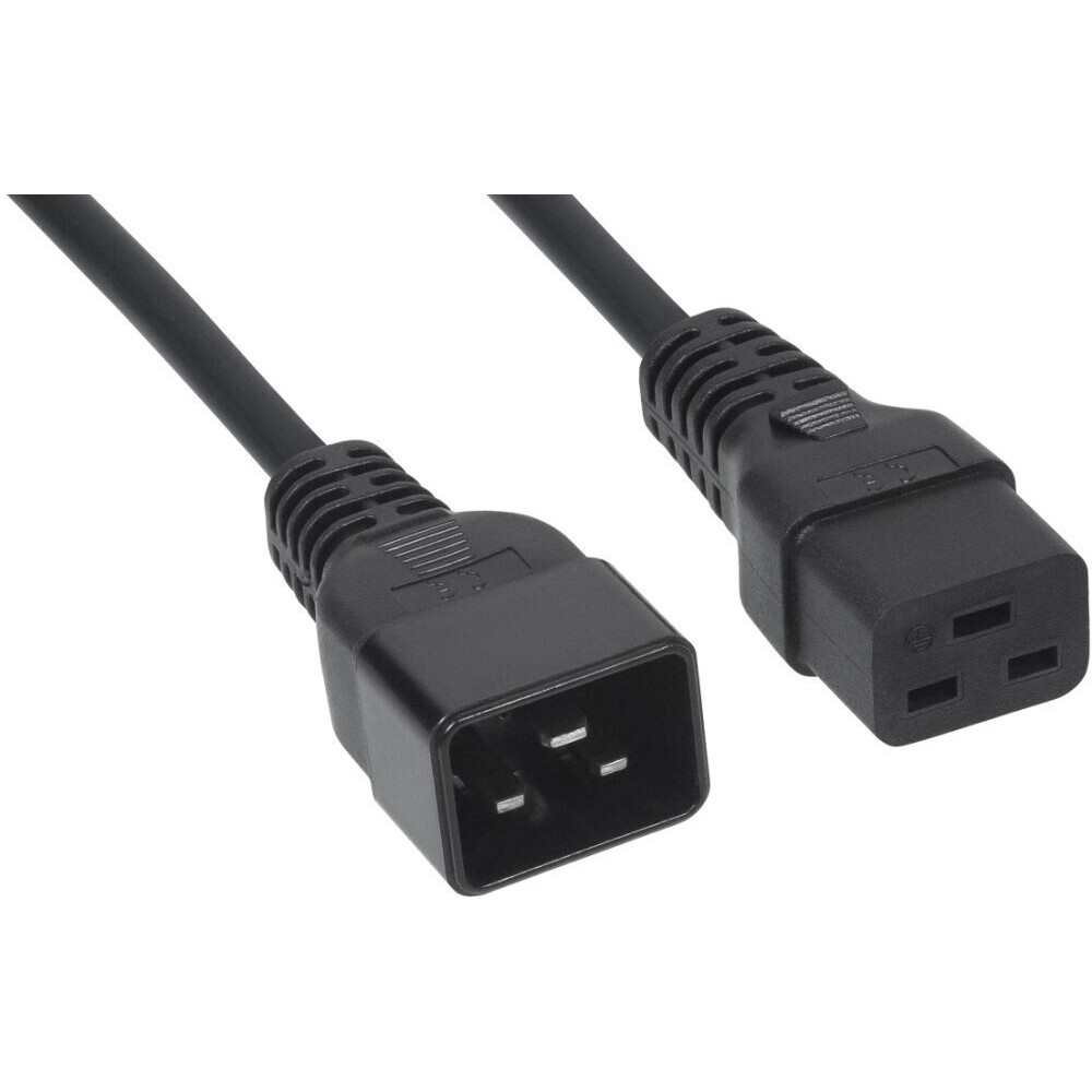 Кабель питания C19 - C20, 0.5м, Cabeus PC-IEC19-IEC20-2.5-0.5M