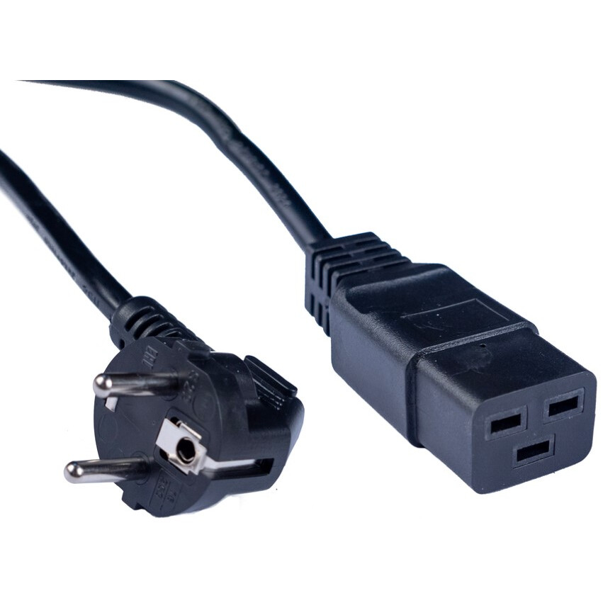 Кабель питания Schuko - C19, 0.5м, Cabeus PC-S22-IEC19-2.5-0.5M