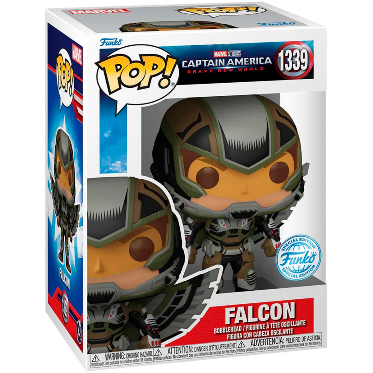 Фигурка Funko POP! Bobble Marvel Captain America BNW Falcon (Retro Comic Deco) - 77490 - фото 2