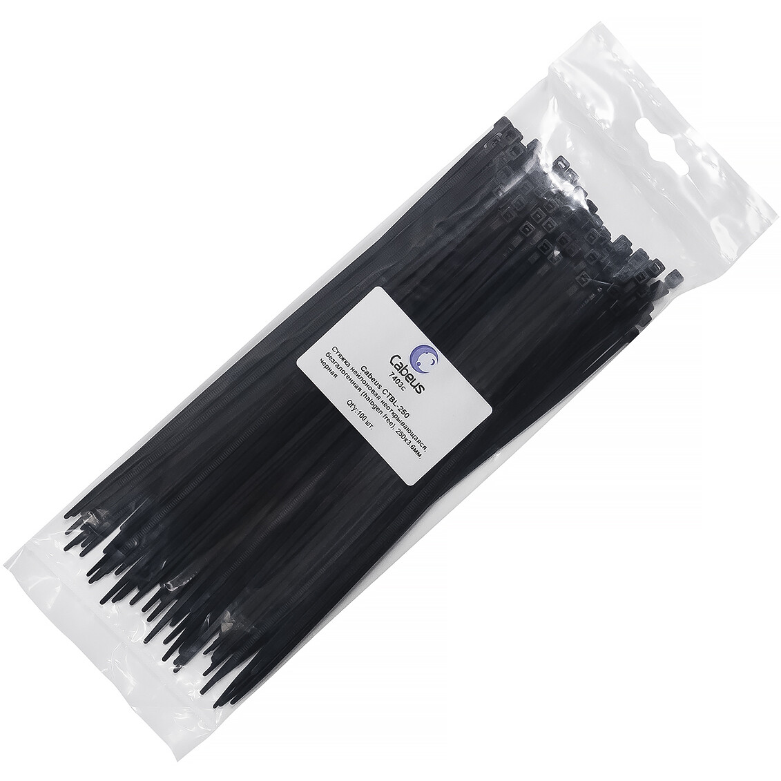 Кабельная стяжка Cabeus CTBL-300, 100 шт. - фото 2