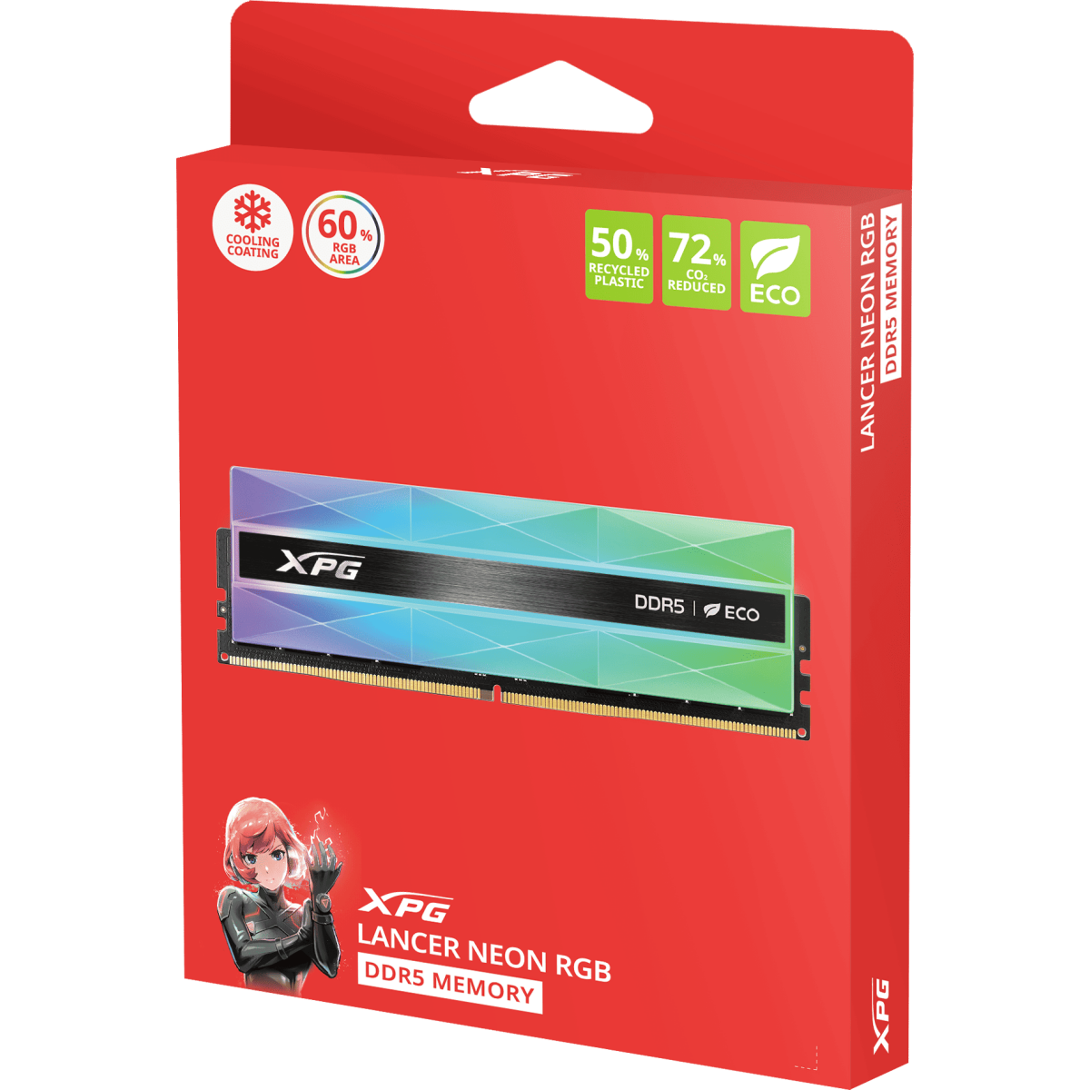 Оперативная память 32Gb DDR5 6800MHz ADATA XPG Lancer Neon RGB (AX5U6800C3416G-DCLANRSG) (2x16Gb KIT) - фото 5