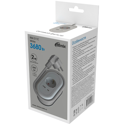 Сетевой фильтр Ritmix RM-211C White - фото 3