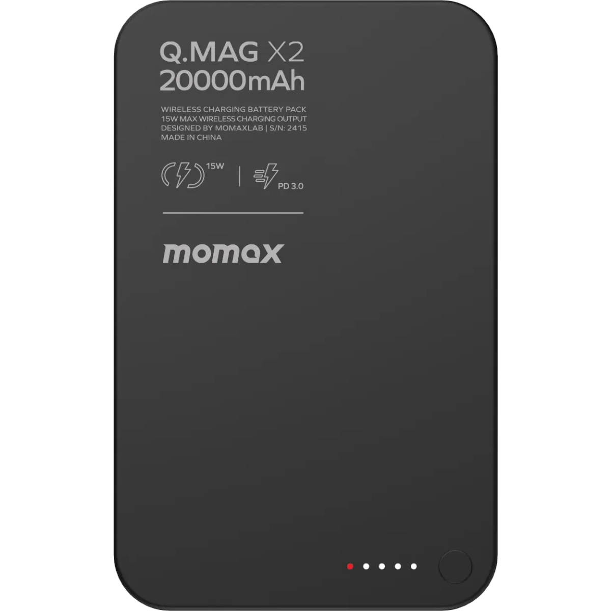 Внешний аккумулятор Momax Q.Mag X2 Magnetic Wireless Power Bank 20000mAh Gen 2 Black - IP133D