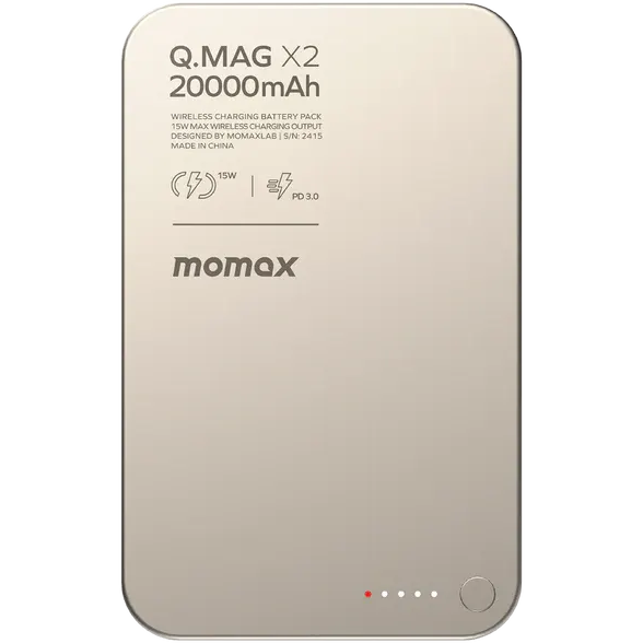 Внешний аккумулятор Momax Q.Mag X2 Magnetic Wireless Power Bank 20000mAh Gen 2 Titanium - IP133E