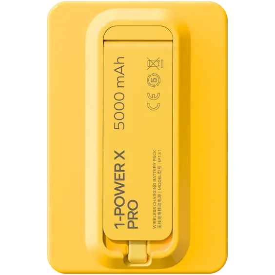 Внешний аккумулятор Momax 1-Power X Pro Magnetic Wireless Power Bank 5000mAh Yellow - IP131HKW - фото 2