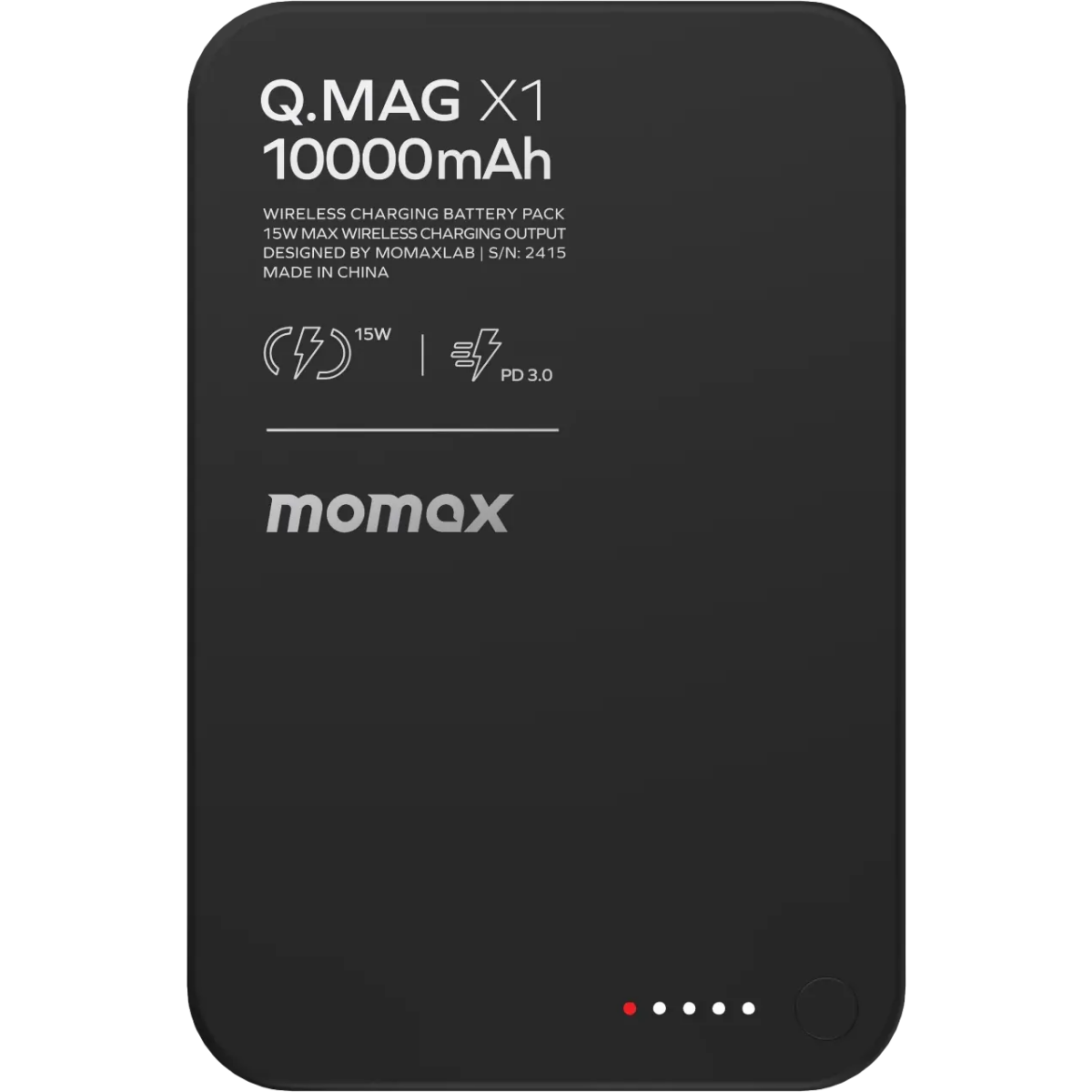 Внешний аккумулятор Momax Q.Mag X1 Magnetic Wireless Power Bank 10000mAh Gen 2 Black - IP117AD