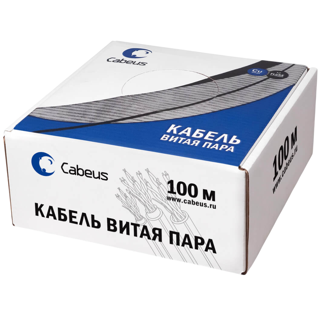 Бухта Cabeus UTP-4P-Cat.5e-SOLID-LSZH-GY-LIGHT-100, 100м