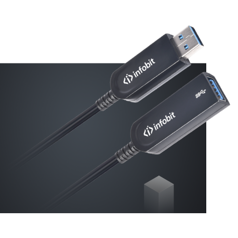 Кабель удлинительный USB A (M) - USB A (F), 30м, Infobit AOC-USB30-AMAF-30 - фото 3