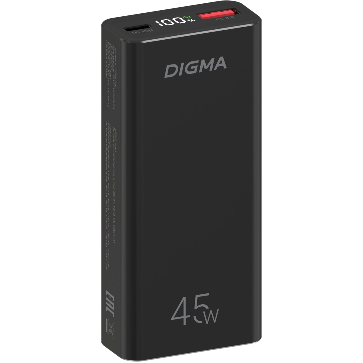 Внешний аккумулятор Digma DGPF10E Black - DGPF10E45ABK